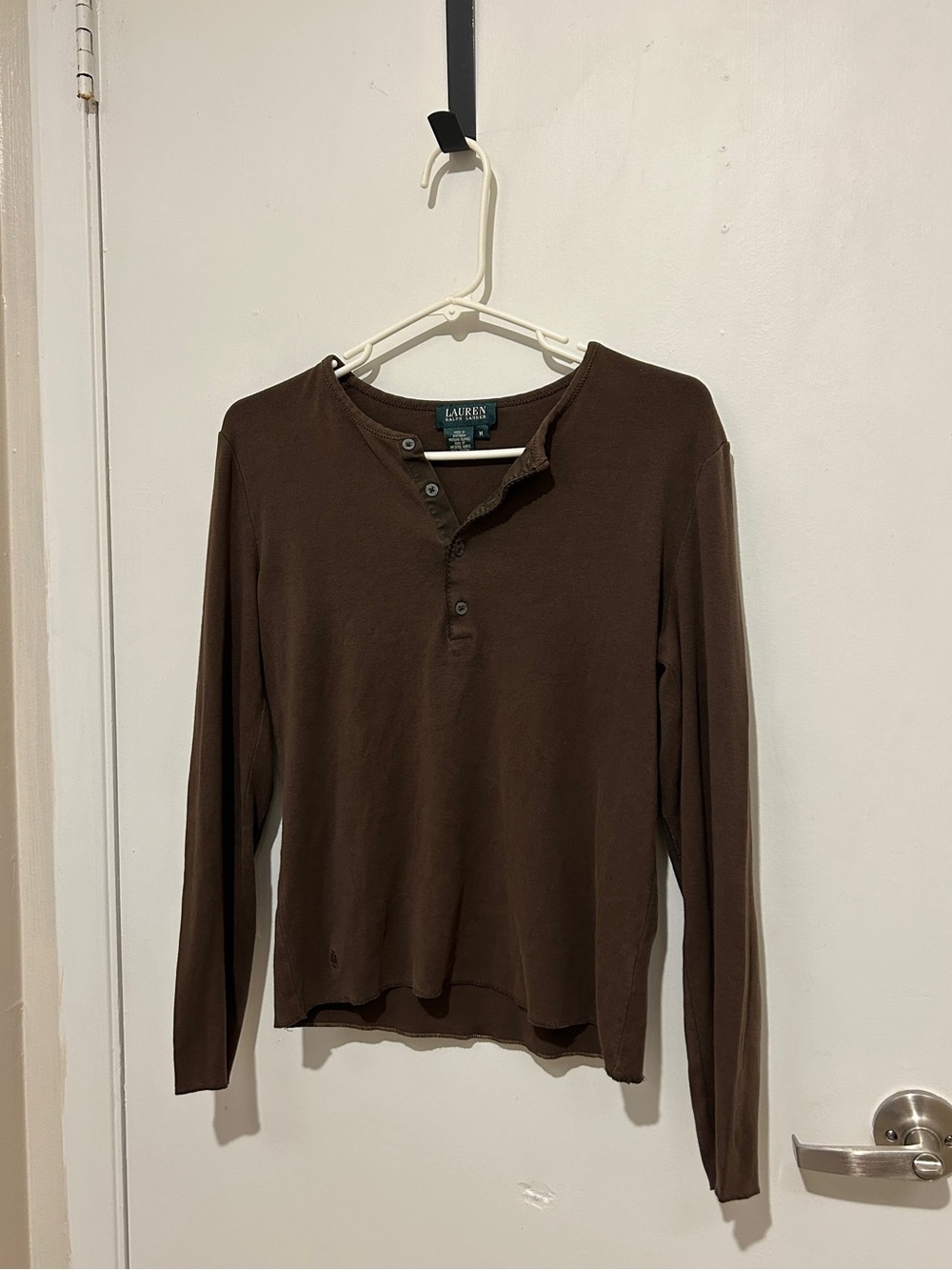 Ralph Lauren brown long sleeve henley